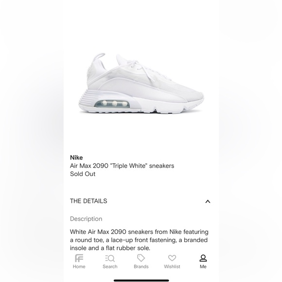SOLD - Nike Air Max 2090 "Triple White" Sneakers - Picture 2 of 10